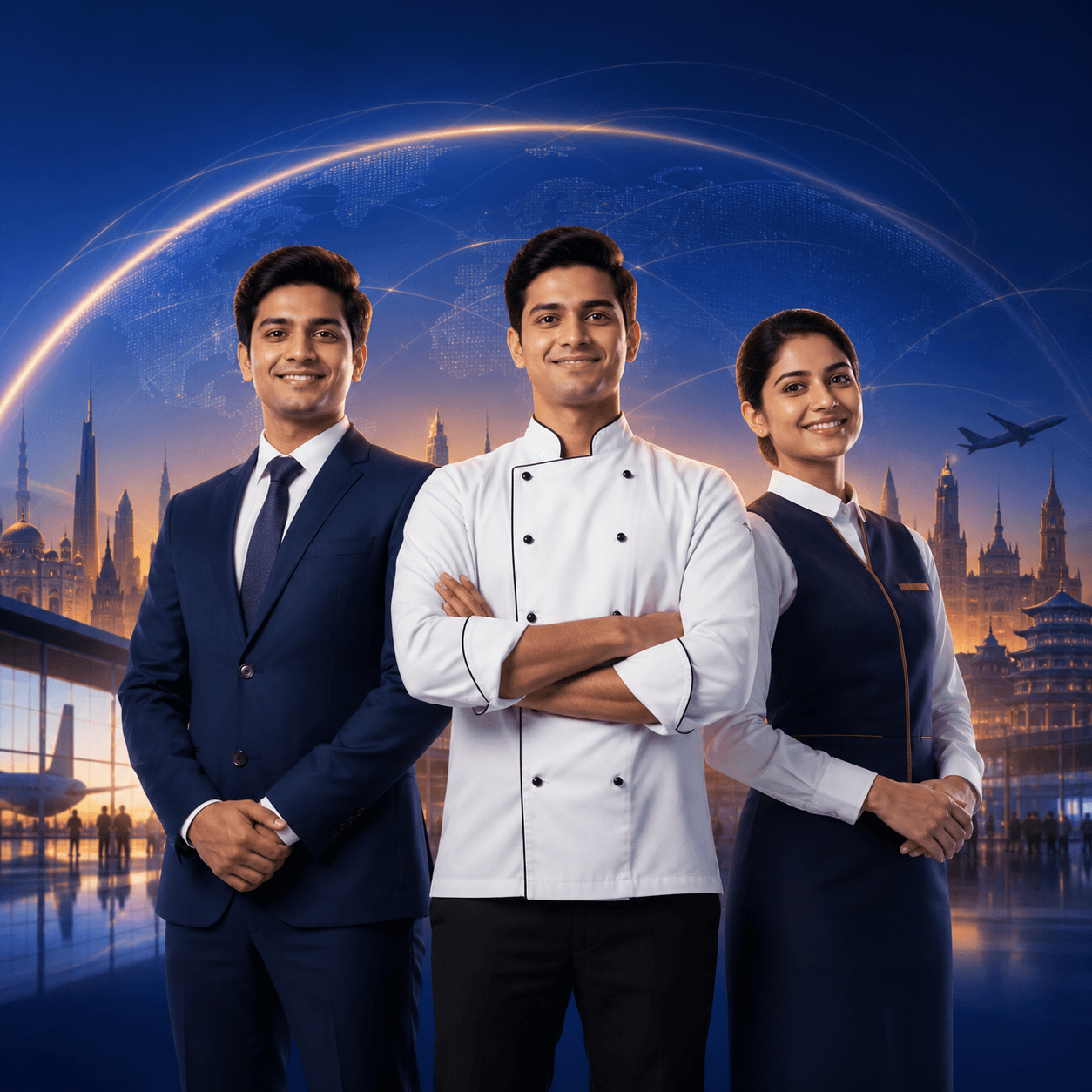 Hospitality staff at work abroad