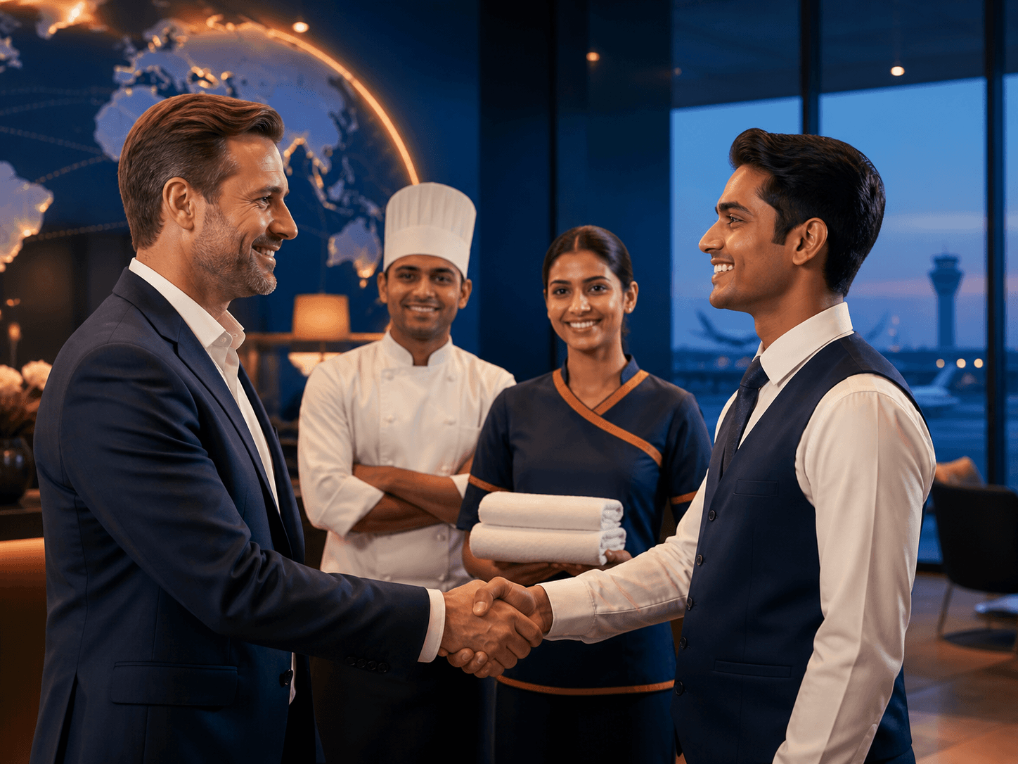 Hospitality staff at work in a hotel property