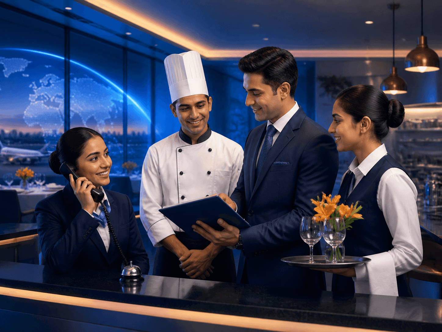 Training session at a hospitality institute